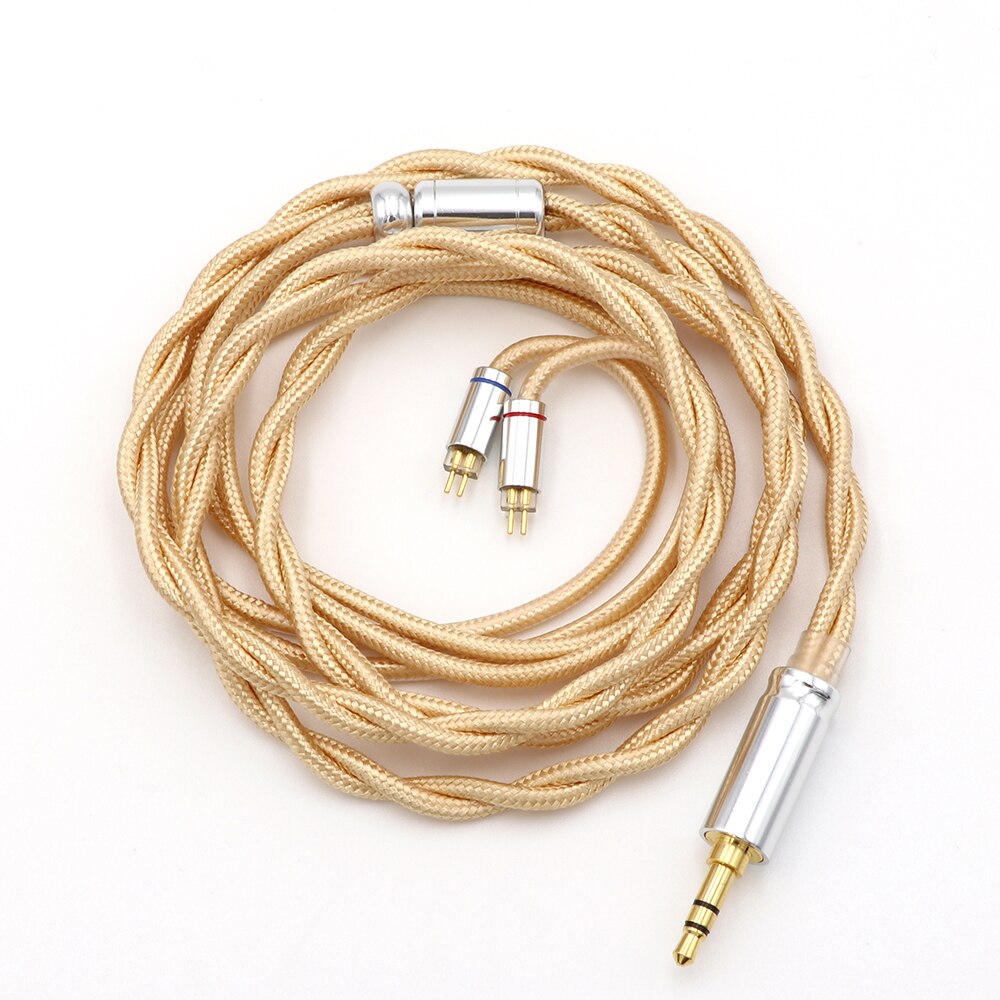 Linsoul LSC08 6N OCC Single Crystal Copper HiFi Earphone Cable 2pin MMCX: Gold 3.5mm 2PIN