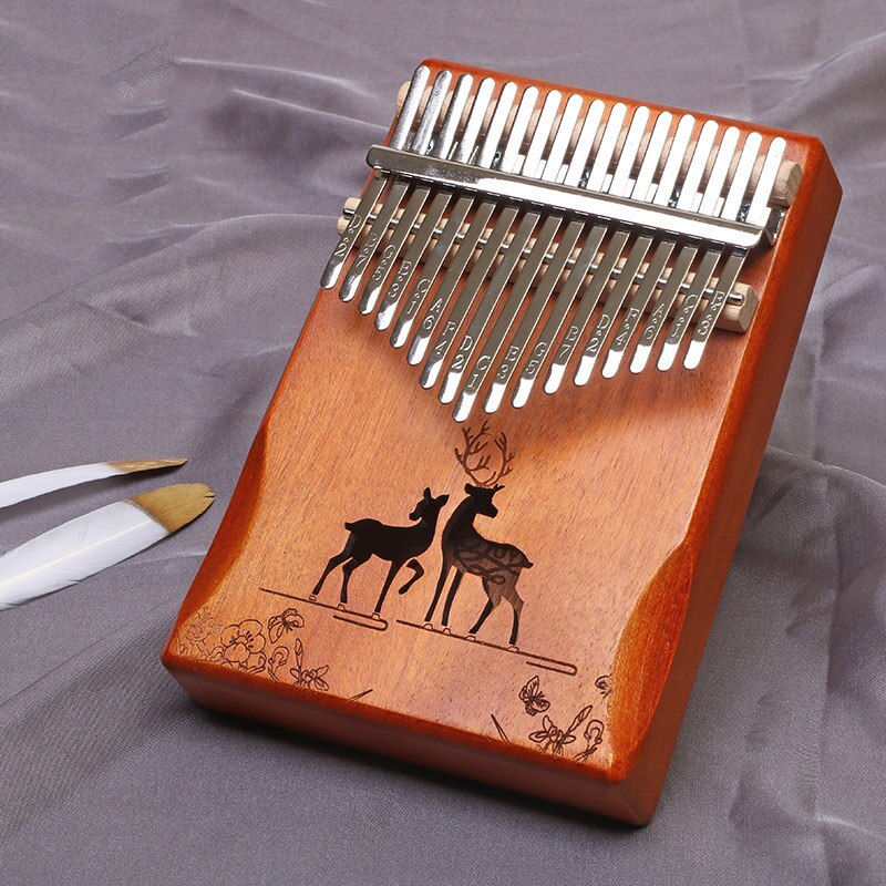 17 Keys Kalimba Thumb Piano Portable Finger Flexible Piano African Kalimba With Accessories Made By Single Board High: Couple Dear Wood