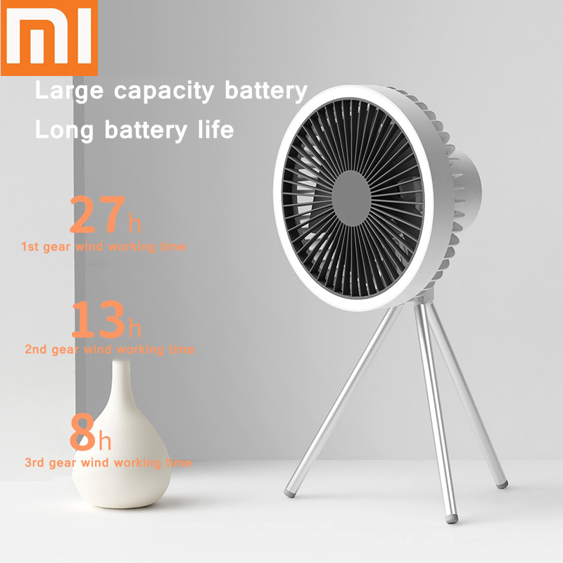 XIAOMI – ventilateur de plafond multifonction, rechargeable par USB, avec trépied, refroidissement de l'air, avec veilleuse, pour Camping en plein Air