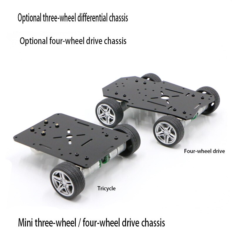 Mini Driewielige Vier Wielen Auto, Vierwielaandrijving Smart Chassis, Slimme Auto Chassis