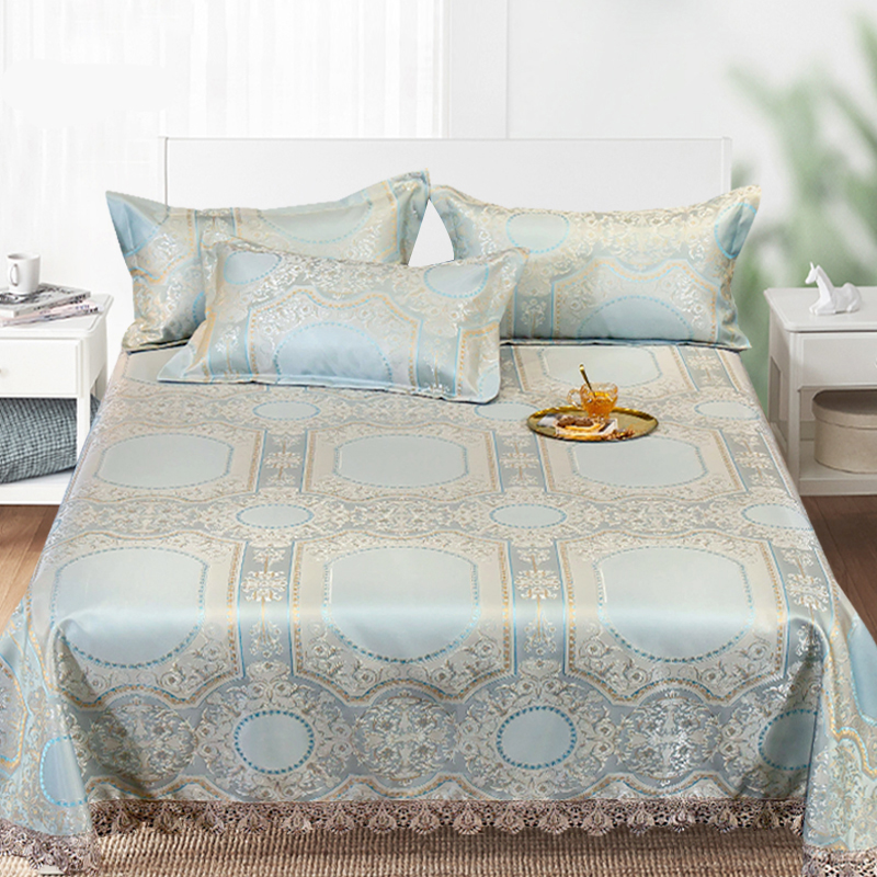 Peter Khanun Zomer Beddengoed Set Ijs Zijde Laken Kussensloop 3 Pcs Zomer King Queen Size Bed Linnen Opvouwbare Mat 070: BS-1002 / 150x200cm