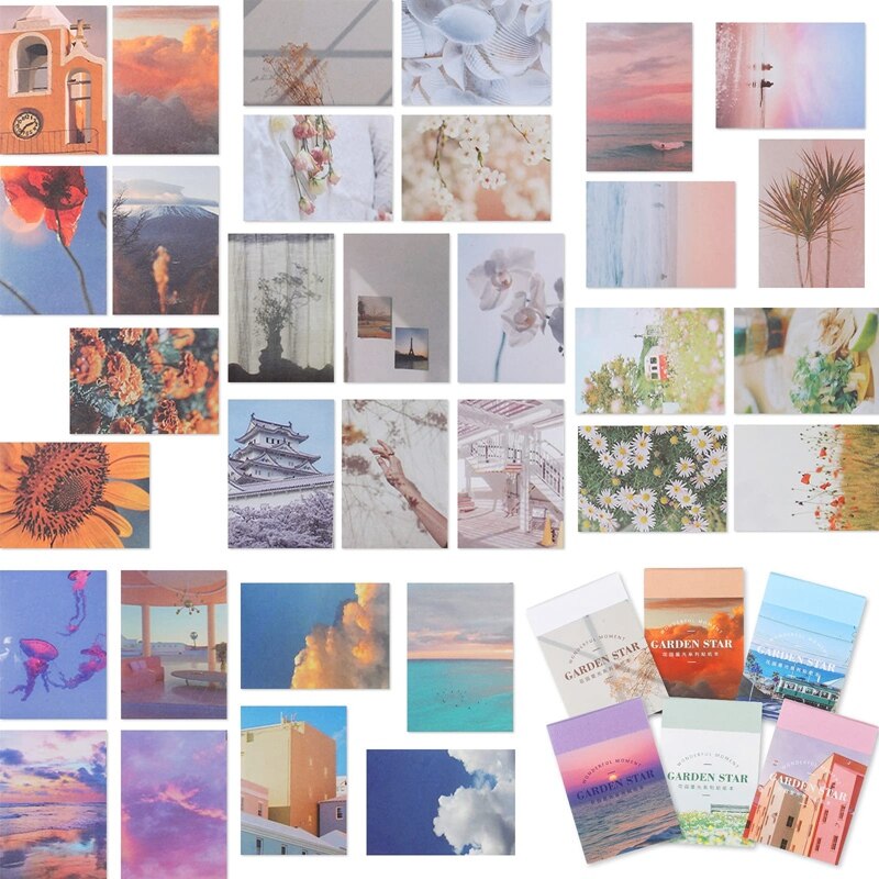 300Pcs Washi Sticker Set Voor Journaling Plant Sticker Natuurlijke Landschap Sticker Zelfklevende Decoratieve Esthetische Sticker: Default Title