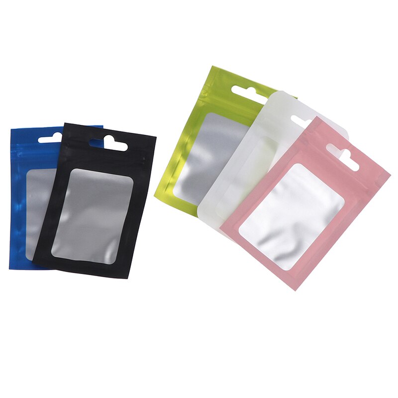 20Pcs/Pack Matte Zip lock Plastic Bag Aluminum Foil Hologram Food Pouch Small Water Proof Zipper Reclosable Pouches 3 Size