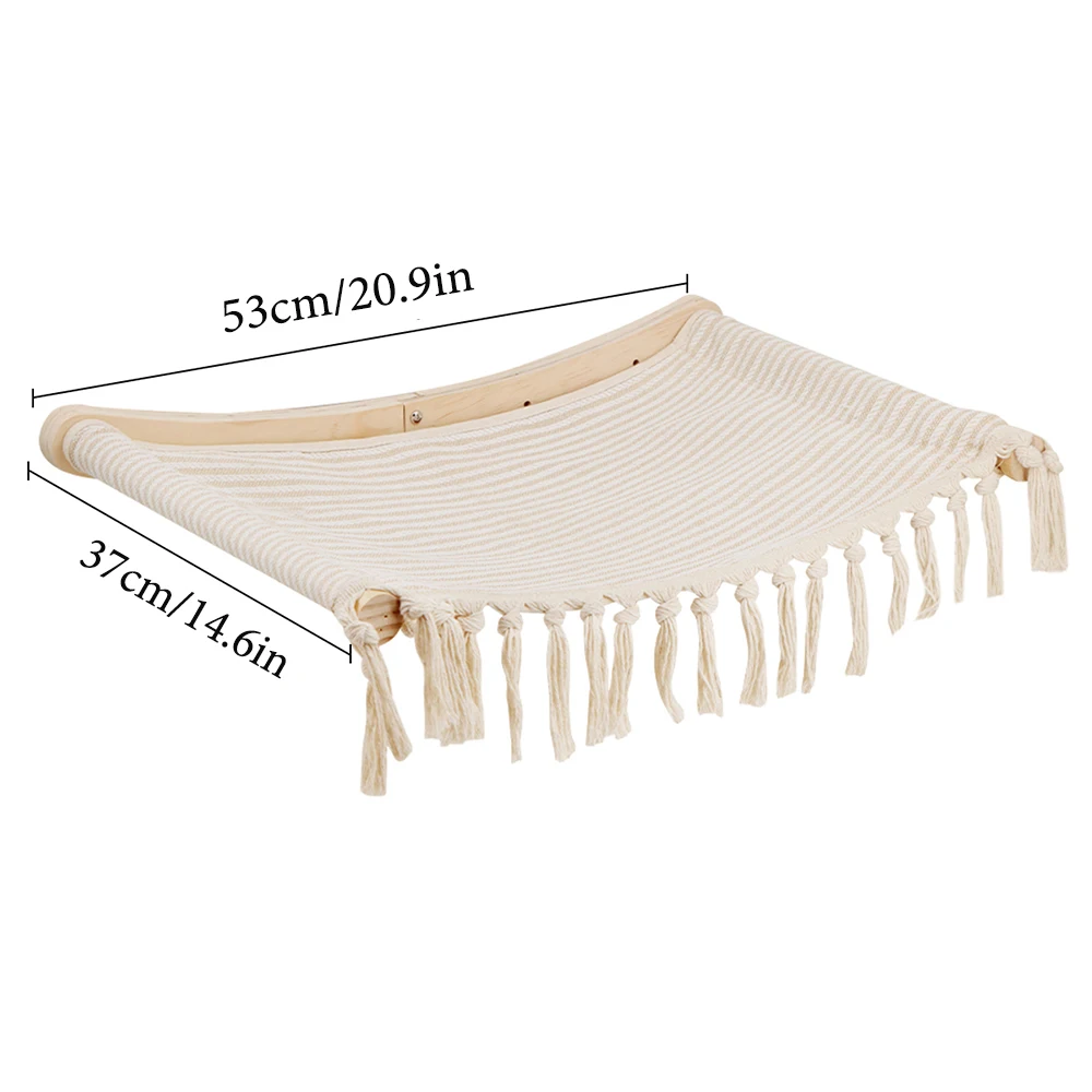 Wall-Mounted Cat Climbing Frame Wooden Cat Tree Cats Hammock Scratching Post Pedal Jumping Platform Indoor Pet Wall Furniture: black