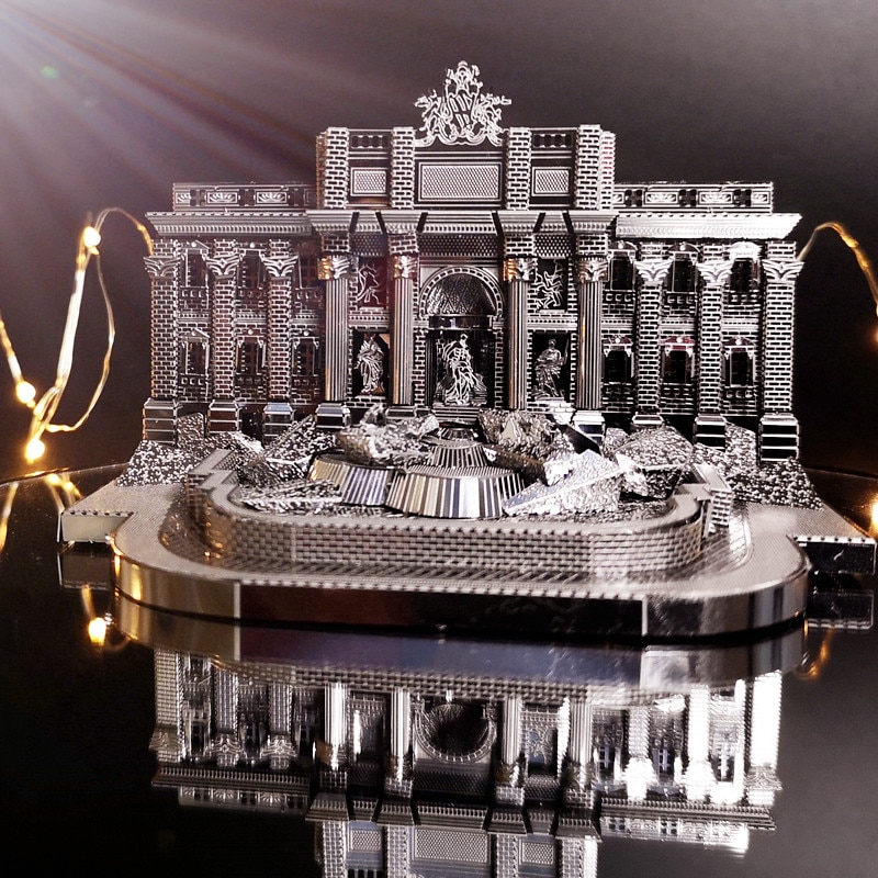 IRON STAR-rompecabezas 3D de Fontana di Trevi para niños, modelo de ensamblaje de Metal, juguetes creativos de acero inoxidable, 2 hojas,