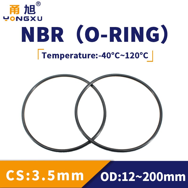 Joint torique en caoutchouc Nitrile NBR, épaisseur CS3.5mm, OD12-200mm résistant à l&#39;usure, joint torique étanche noir pour Automobile
