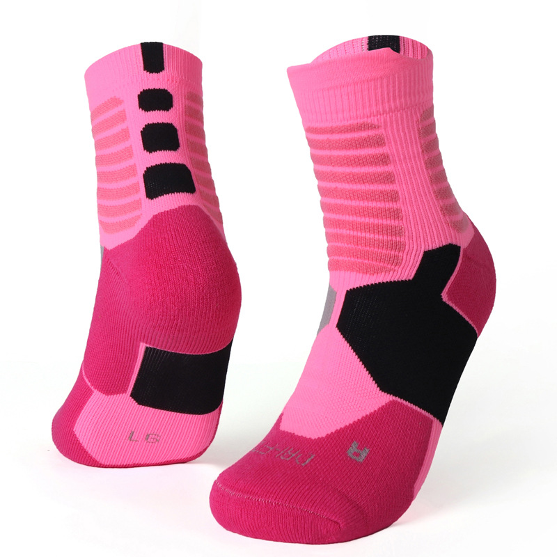 neue neue Unisex Radfahren Socken Männer Outdoor-Mount Sport Abgrifffeste Bike Schuhe Für Rennrad Socken Lauf Basketball: rose