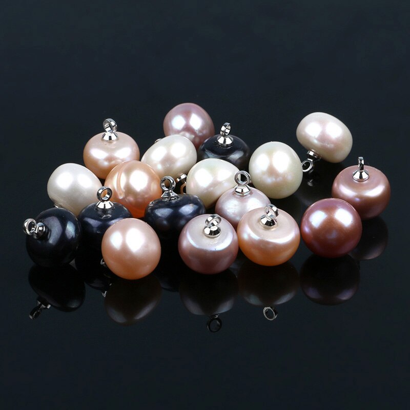 Moda Branco Pérola Natural de água doce multicolor Botão Roupas Botão de Costura Artesanato DIY Decor 7-8mm 9-10mm