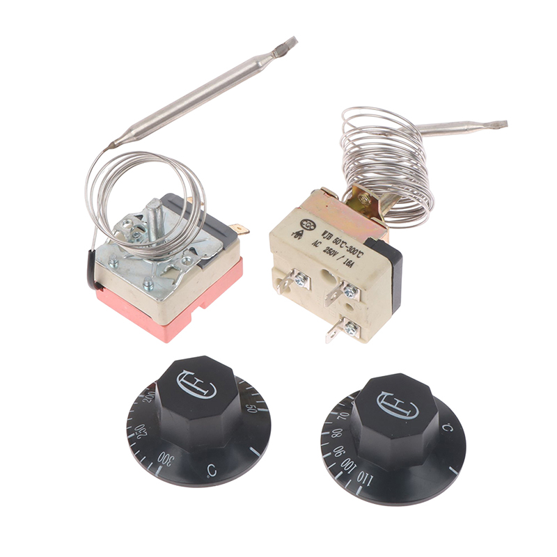 Interruptor de termostato capilar para horno y calentador de agua, perilla de ajuste de 30 a 110 grados Celsius, controlador de temperatura, 50 a 300 grados Celsius