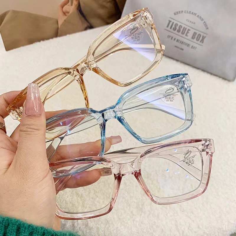 Gafas de protección contra luz azul para mujer, montura de gran tamaño, gafas Vintage, gafas de ordenador, montura completa, gafas transparentes de protección ocular