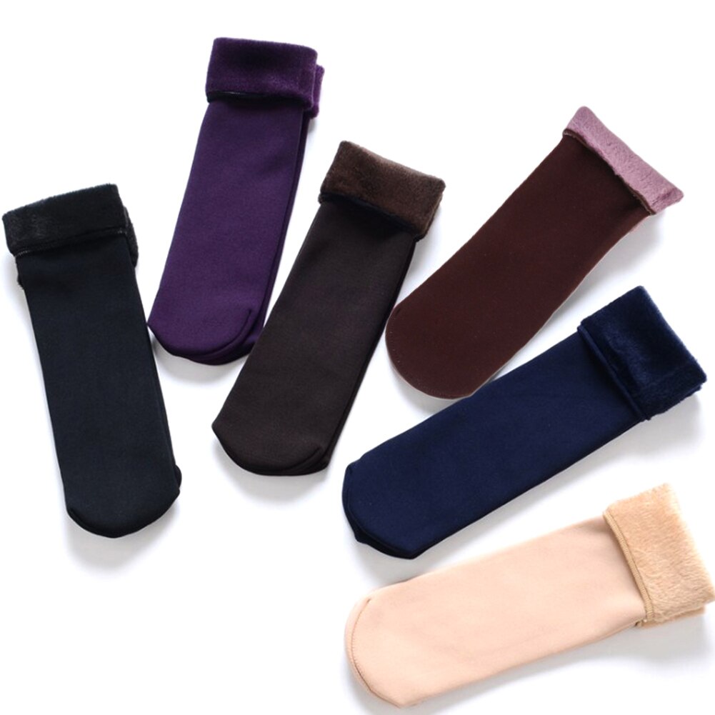 Calcetines de terciopelo para mujer, calcetín grueso de Cachemira para nieve, térmico, para mantener el suelo, calcetines para dormir, cálido, Otoño e Invierno