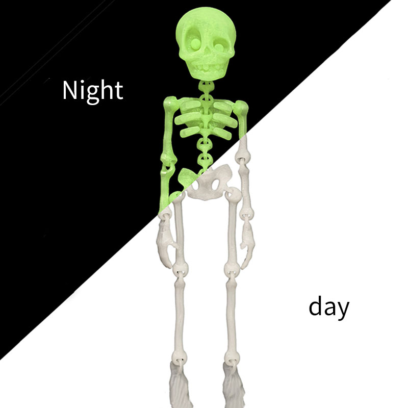 Halloween Skeleton Skeleton Magnetic Refrigerator Sticker Model Ornament 3D Printed Joint Removable Skeleton Artifact Sticker: Yellow