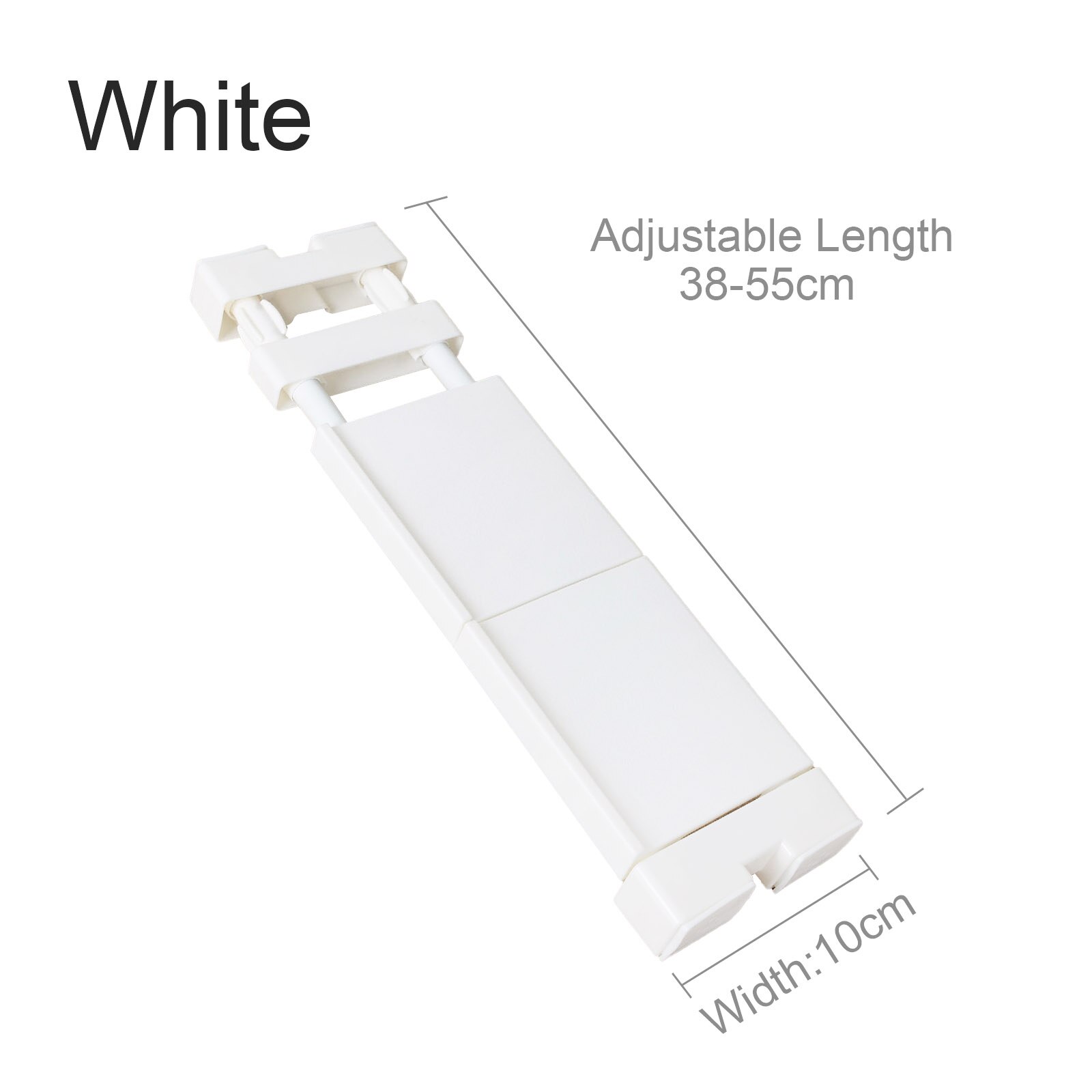 Adjustable Closet Organizer Storage Shelf Space Saving Wardrobe Wall Mounted Rack Kitchen Home Decorative Cabinet Holders: White  L38-55cm W10
