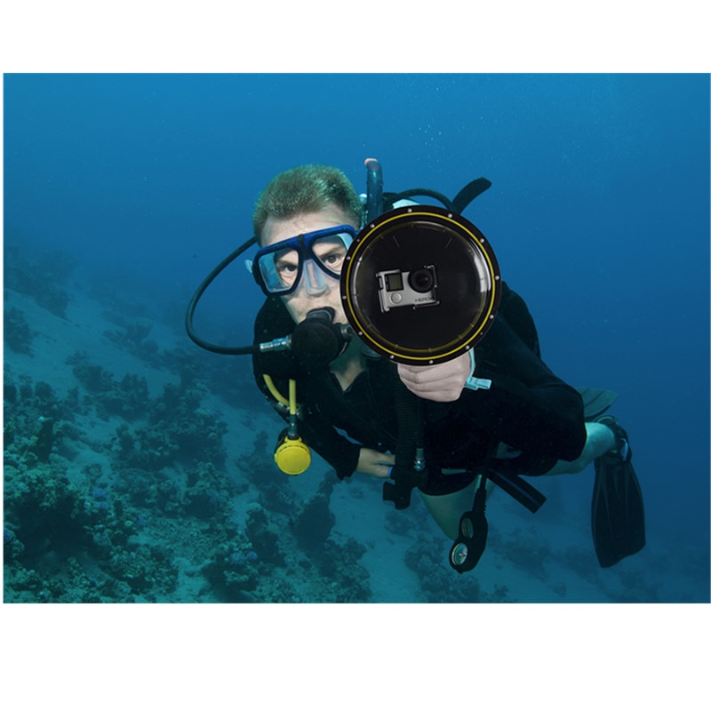 Suptig-cubierta de puerto de domo para Cámara de Acción, accesorio impermeable, General(60x43,2X42mm), 6 &quot;, para GoPro Hero4 3 + 3 SJ4000 Session Eken h9r