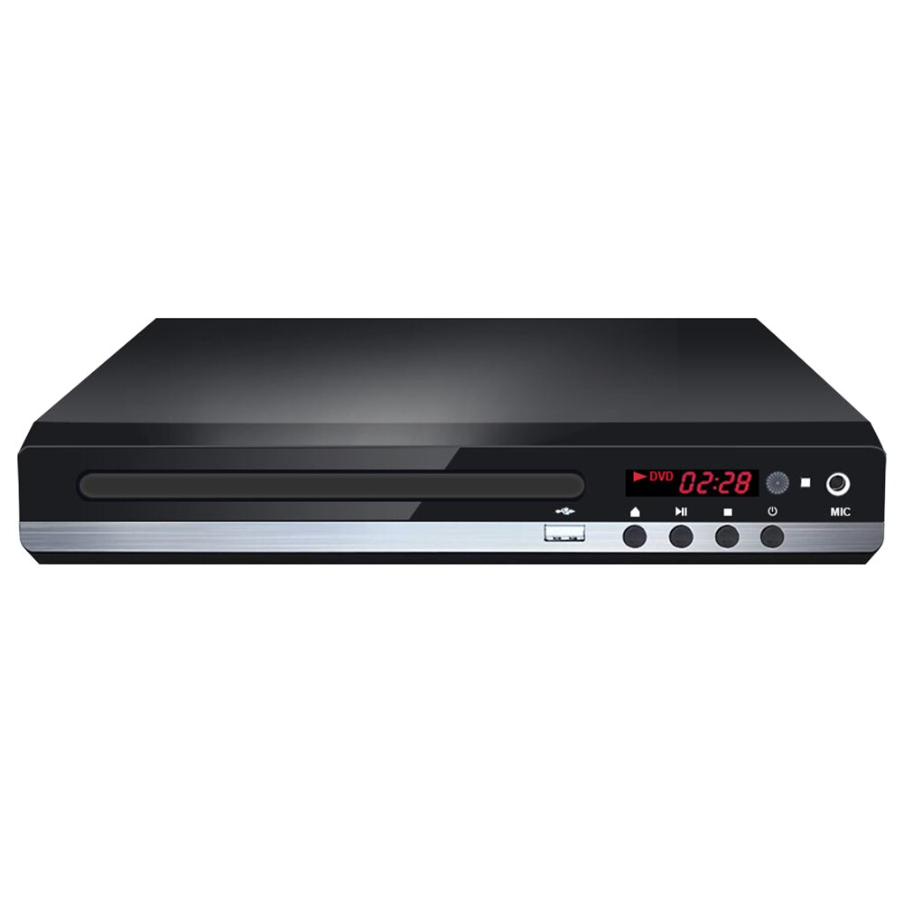 US Plug VCD Remote Control USB for DVD Player Home Portable Metal Multi Format MIC Input Easy Install Karaoke For TV With Cable