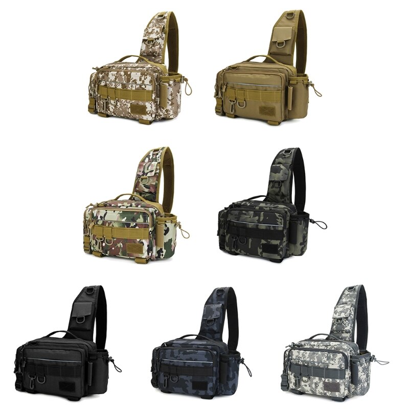 Equipo de pesca al aire libre multifuncional, bolsa impermeable, cintura, hombro, Crossbody,