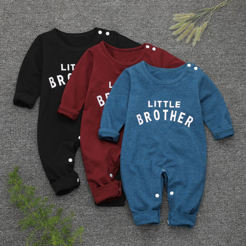 0-24Month Newborn Baby Girl Boy Knitted Long Sleeve Romper Tops Winter Outfits Little Brother One Piece Clothes