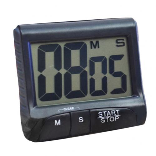 Large LCD Digital Screen Kitchen Timer Count-Down Back Stand Clock Loud Alarm: Black