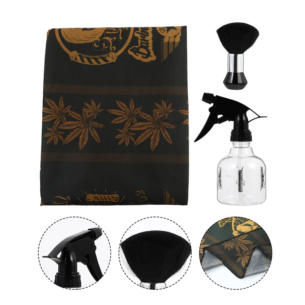 1 Set/3pcs Barber Tool Kit Haircut Cloak Haircut Brush Hairdressing Spray Bottle: Default Title