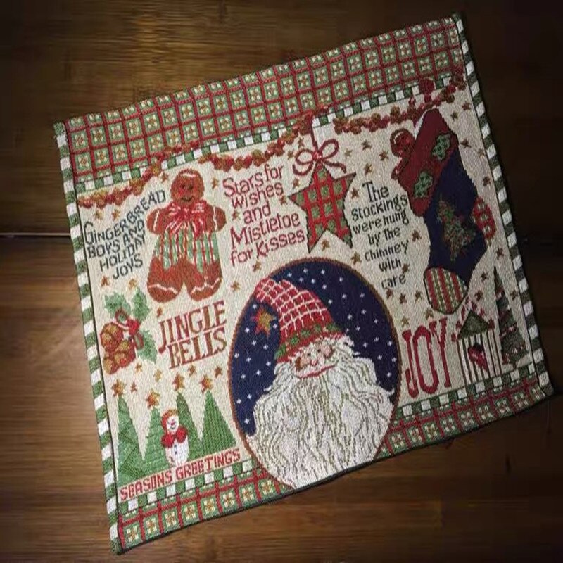 Mantel Individual estilo mediterráneo Retro europeo rústico, para estudiantes, Santa Claus