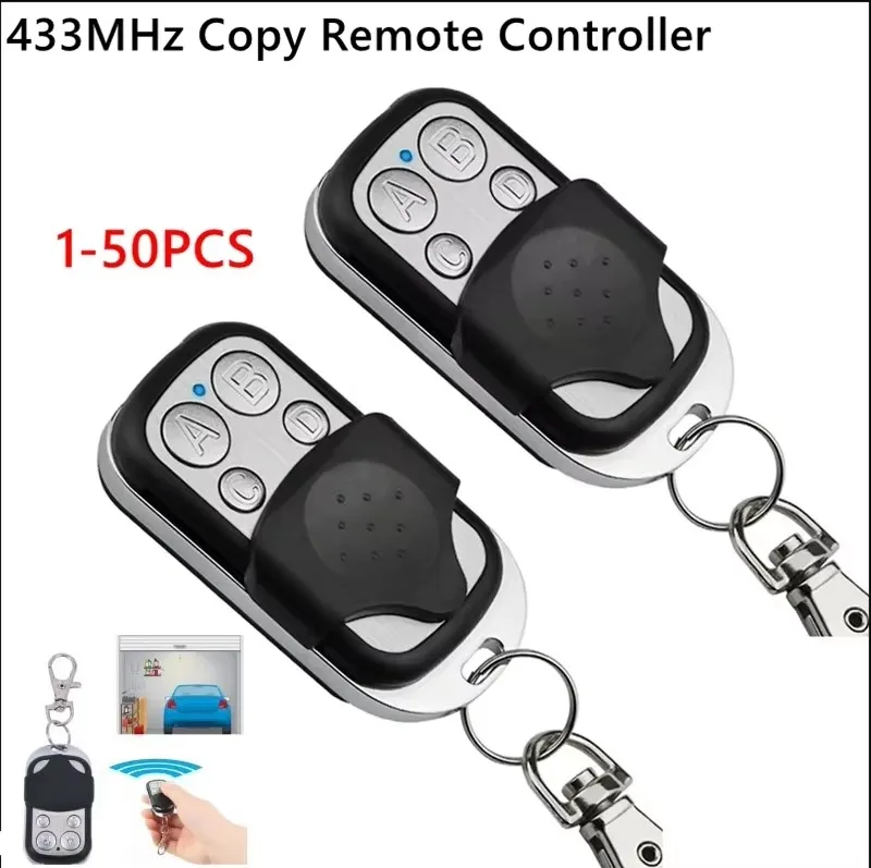 Metal Push Button Remote Control Transmitter ABCD / Lock Unlock 4Button 433MHz Universal 4 Buttons Garage Door Opener Remote