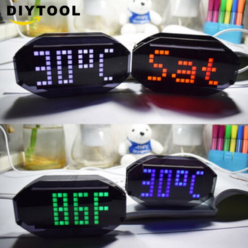 Multifunction Alarm Clock LED Dot Matrix Animation Effects DIY Kit Time Display