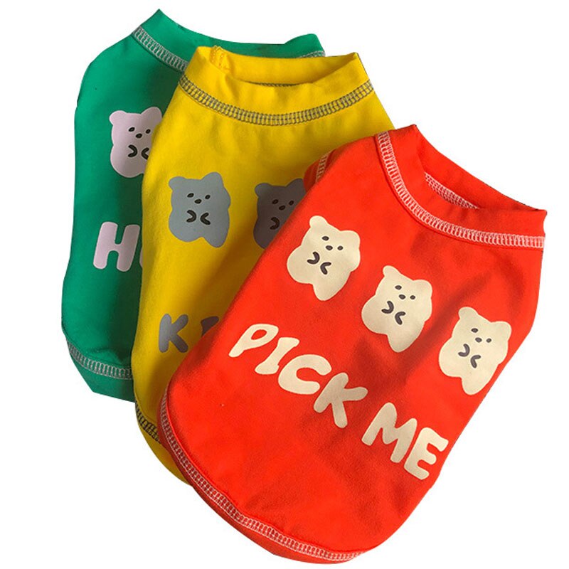 Sød t-shirt hundetøj pullover hættetrøjer sweatshirt til små hunde mops chiwawa hvalp kat skjorte pick me ærmeløs kæledyr tøj