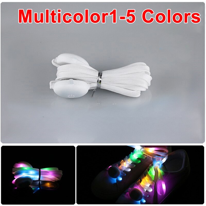 Cordones luminosos LED para zapatos deportivos, cordones luminosos para zapatos con luz de Flash redonda, pilas no incluidas, 1 par: MC1