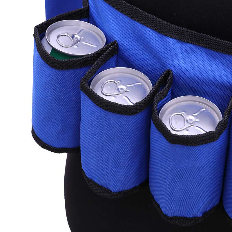 Portable 6 Pack Beer Wine Bottle Beverage Soda Can Holster Drink Waist Bag Party Holder Belt