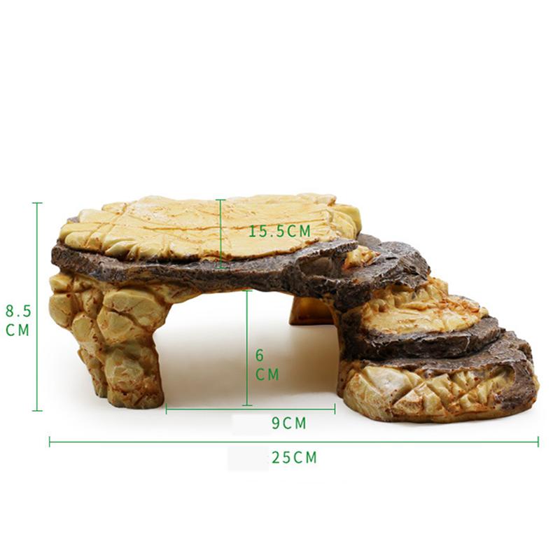 Akvarium landskapsarkitektur stor sköldpadda sköldpadda terrass basking reptil plattform rock stege fisk tank dekoration klätterramp