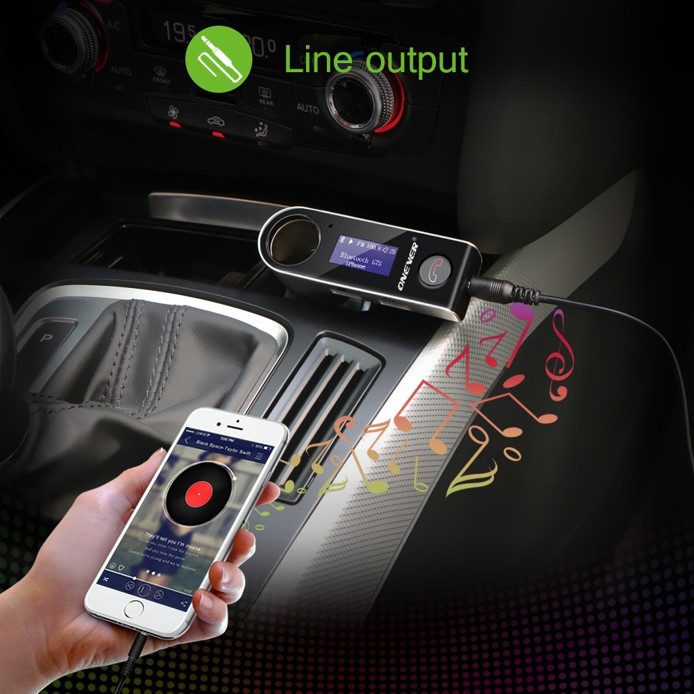Onever G7S Bluetooth Wagen Bausatz Musik-Spieler FM Sender Modulator mit 3.1A Dual USB Auto Ladegerät Zigarette Leichter Buchse Neue