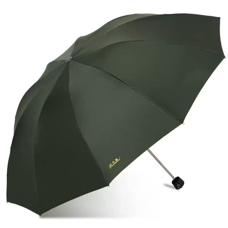 Sombrilla grande impermeable plegable negro con revestimiento Anti-UV mujeres hombres paraguas grandes: Verde militar