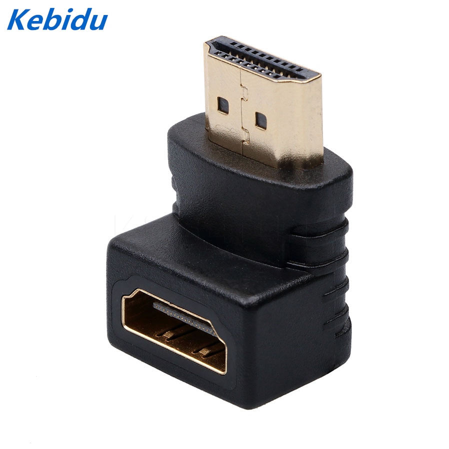 Kebidumei HDMI männlich zu HDMI weiblich Kabel Adapter 90 Grad Rechts Winkel L - Typ (Unterseite)Schwarz 1080P Clever HDTV Pro Xbox 360