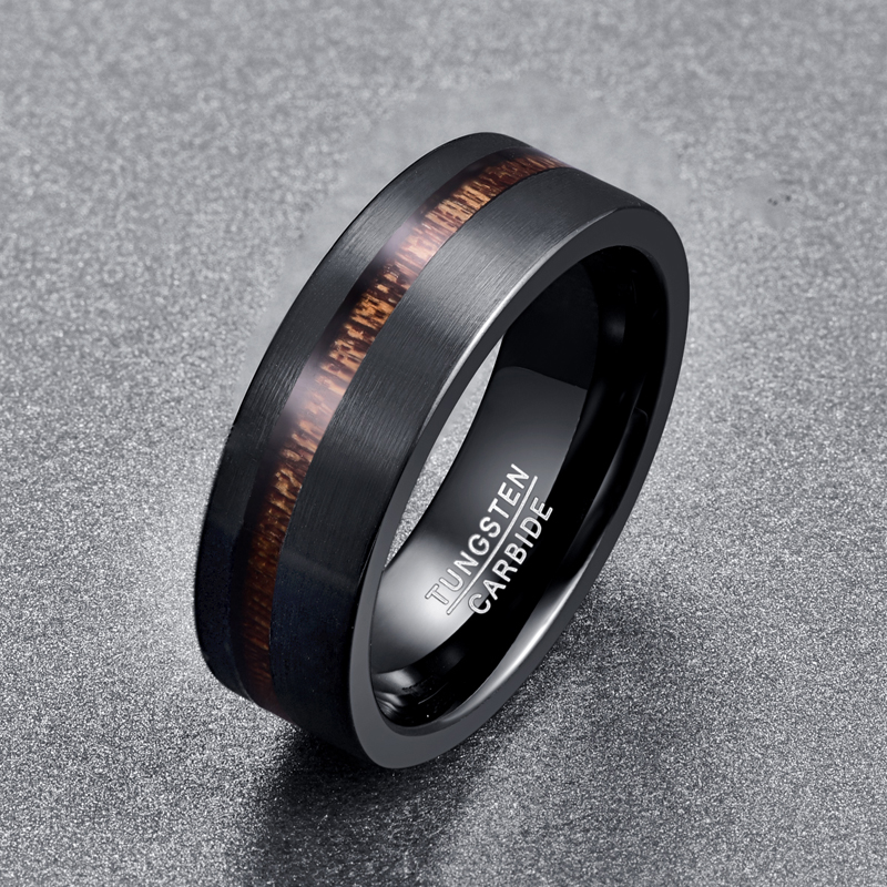 8 Mm Tungsten Carbide Mannen Ring Comfortabele Fit Cool Mannen Sieraden Trouwring Wolfraam Stalen Ring