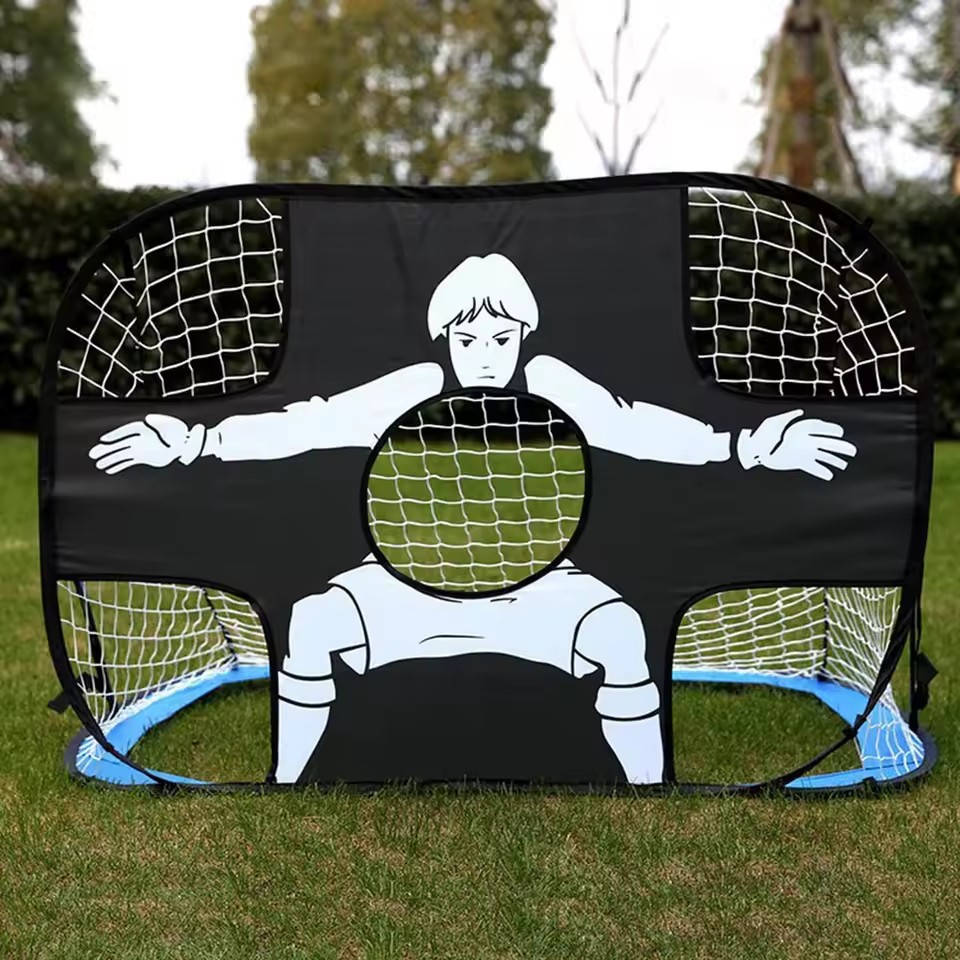Foldbart fodboldmål i nylon til børn og voksne, fodboldmålnet til legeplads, baghave, indendørs og udendørs træning: Gul