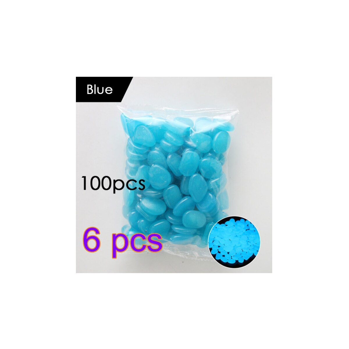 Tuin Decoratie Gangpad Planten Gloeien In Het Donker Gloeiende Steentjes Aquarium Decoratieve Steentjes Gloeiende Steen Jardin: Blue