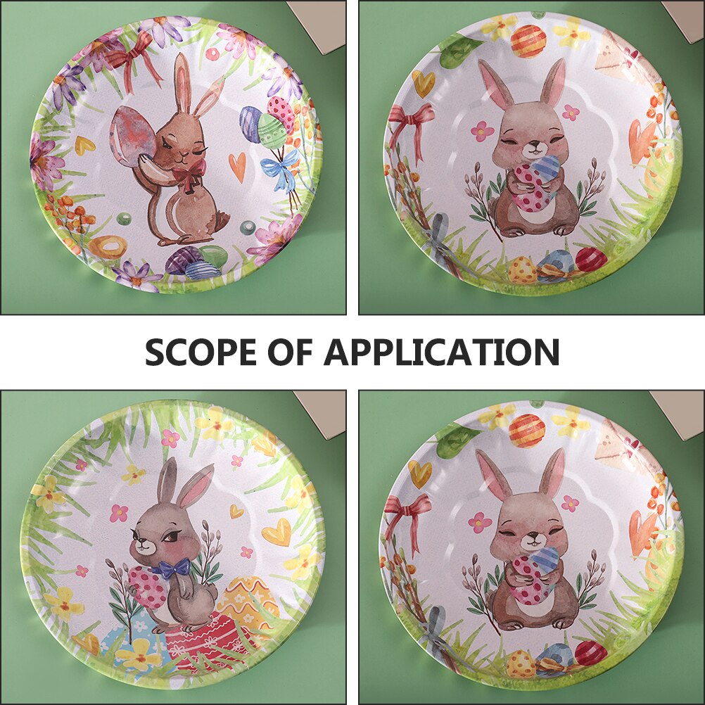 4pcs Easter Fruit Serving Plates Cake Storage Plate Snacks Candy Storage Containers