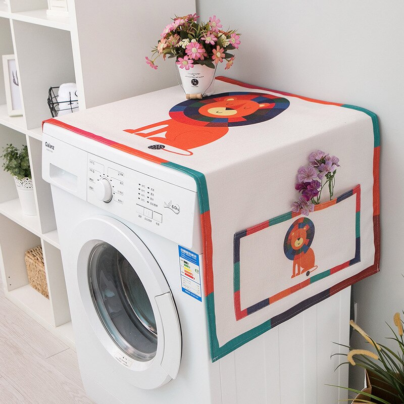 Home Cleaning Carton Dust Covers Washing Machine Covers Refrigerator Dust With Pocket Cotton Dust Cover: D