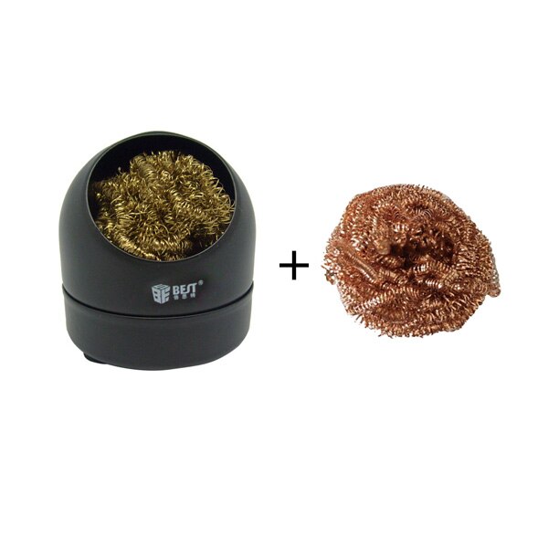BEST Sodering Iron Tip Cleaner Solder Nozzle Cleaning Copper Wire Sponge Ball Holder Metal Dross Box Mesh Filter Tin Remover: SET with Wire