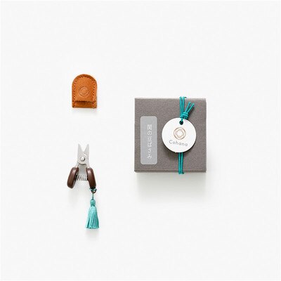 Cohana – mini ciseaux à manche en bois de japonaise, ciseaux de broderie avec pompon, bricolage, accessoires de couture importés du japon, 1 pièces: Green Tassel