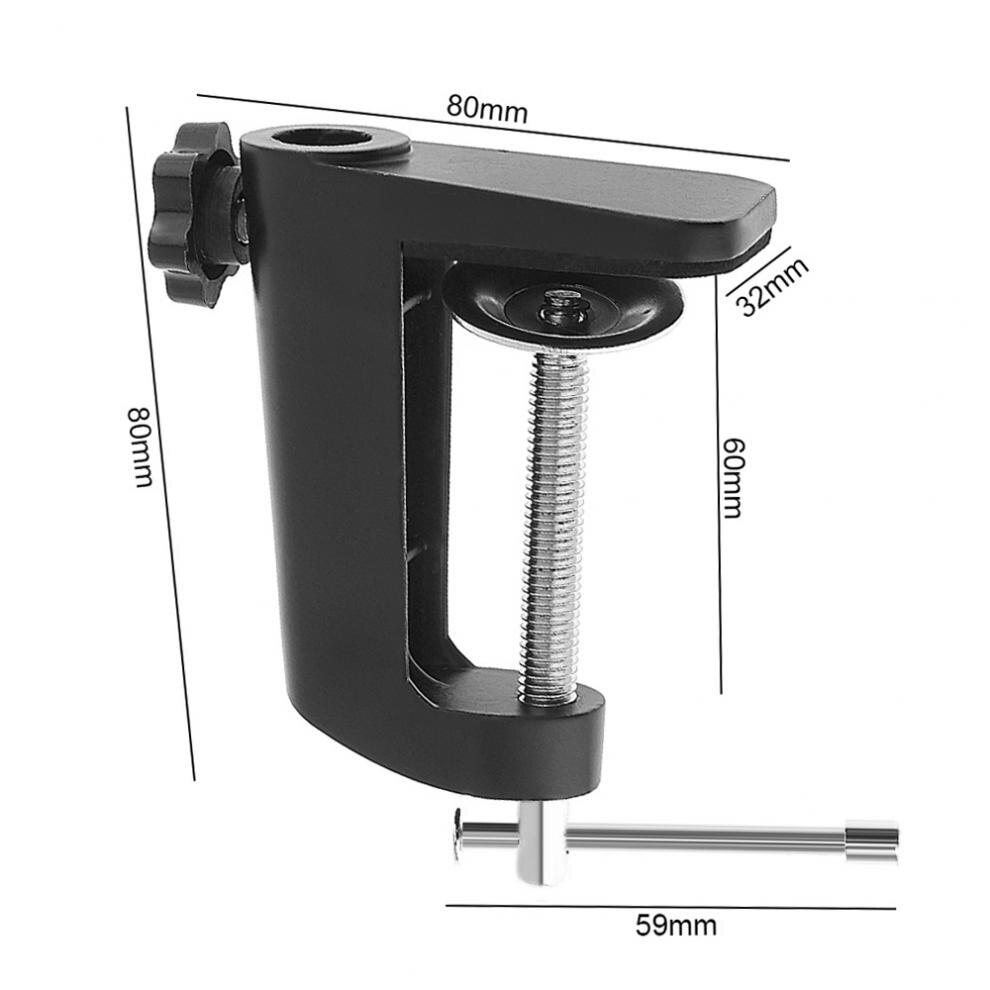 Abrazadera de soporte Cantilever de aleación de aluminio duradera, con diámetro de agujero de 12MM y alfombrilla antideslizante para soporte de micrófono