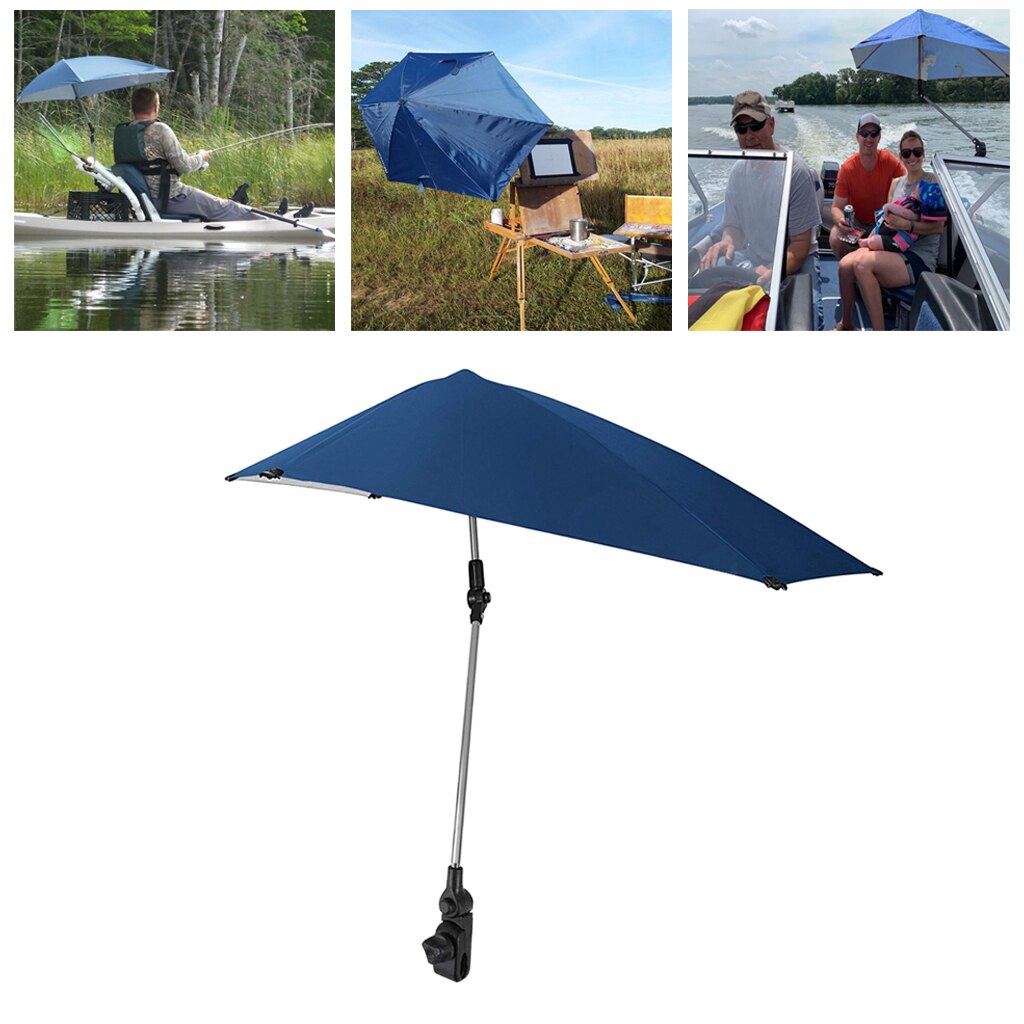 Opvouwbare Upf 50 + Verstelbare Strand Paraplu Parasol Parasol Voor Zomer Stoel Golf Wandelen