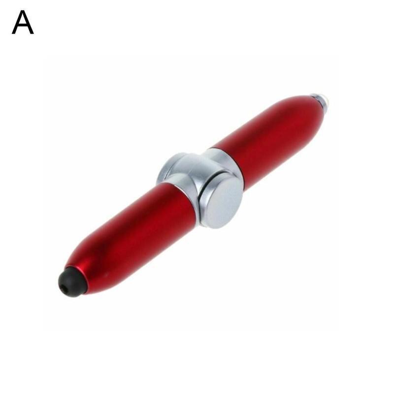 1 Pcs Multifunctionele Gyroscoop Pennen Decompressie Speelgoed Met Gyro Volwassen Pen Speelgoed Stress Licht Spinner Relief Led Balpen fing R7W3: Red upgrade