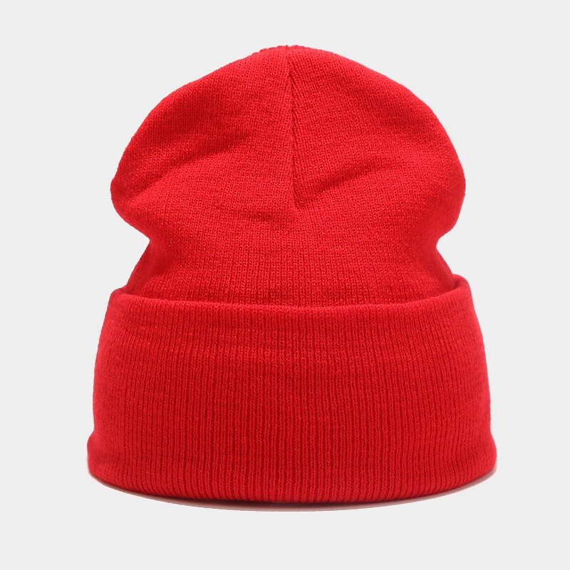 Winter Hats For Women Men Skullies Beanies Knitted Solid Cool Hat Girls Autumn Female Beanie Warm Bonnet Casual Cap: red
