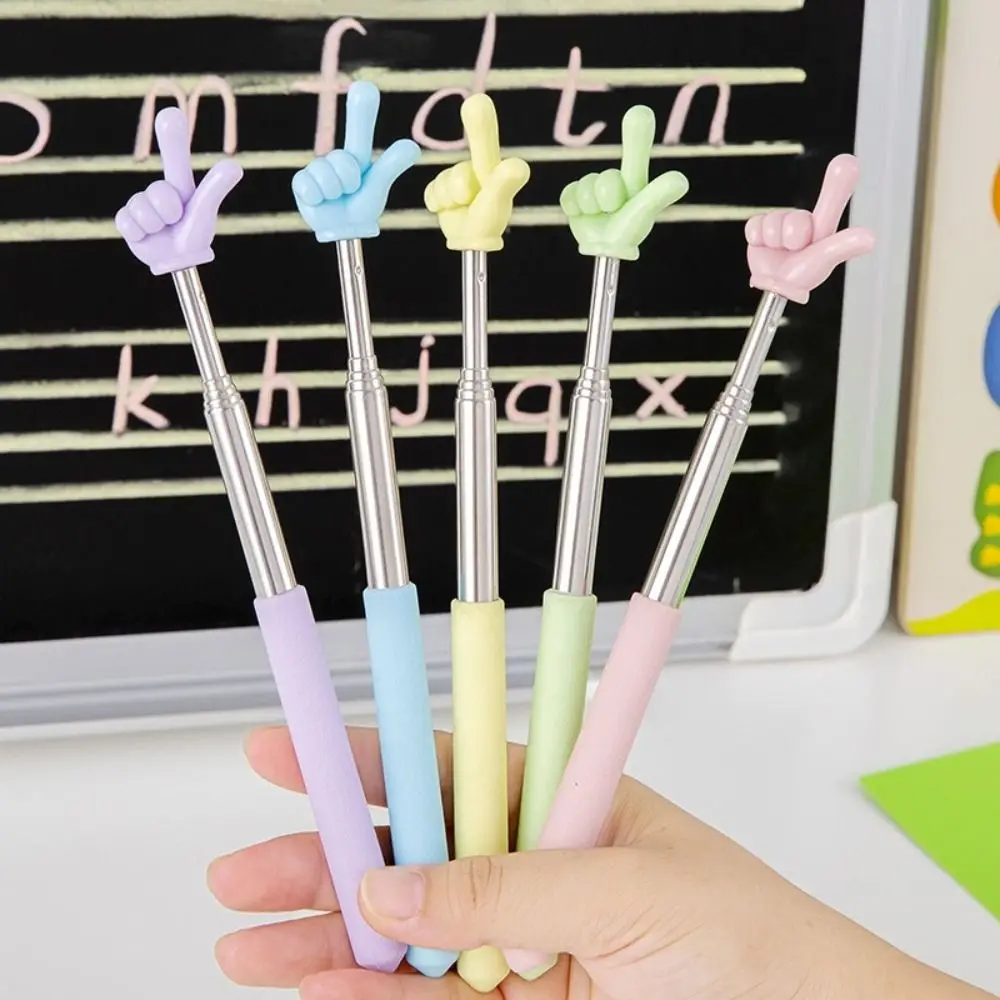 Stainless Steel Telescopic Teaching Stick Whiteboard Demonstration Classroom Finger Pointer Handheld Finger Reading Sticks
