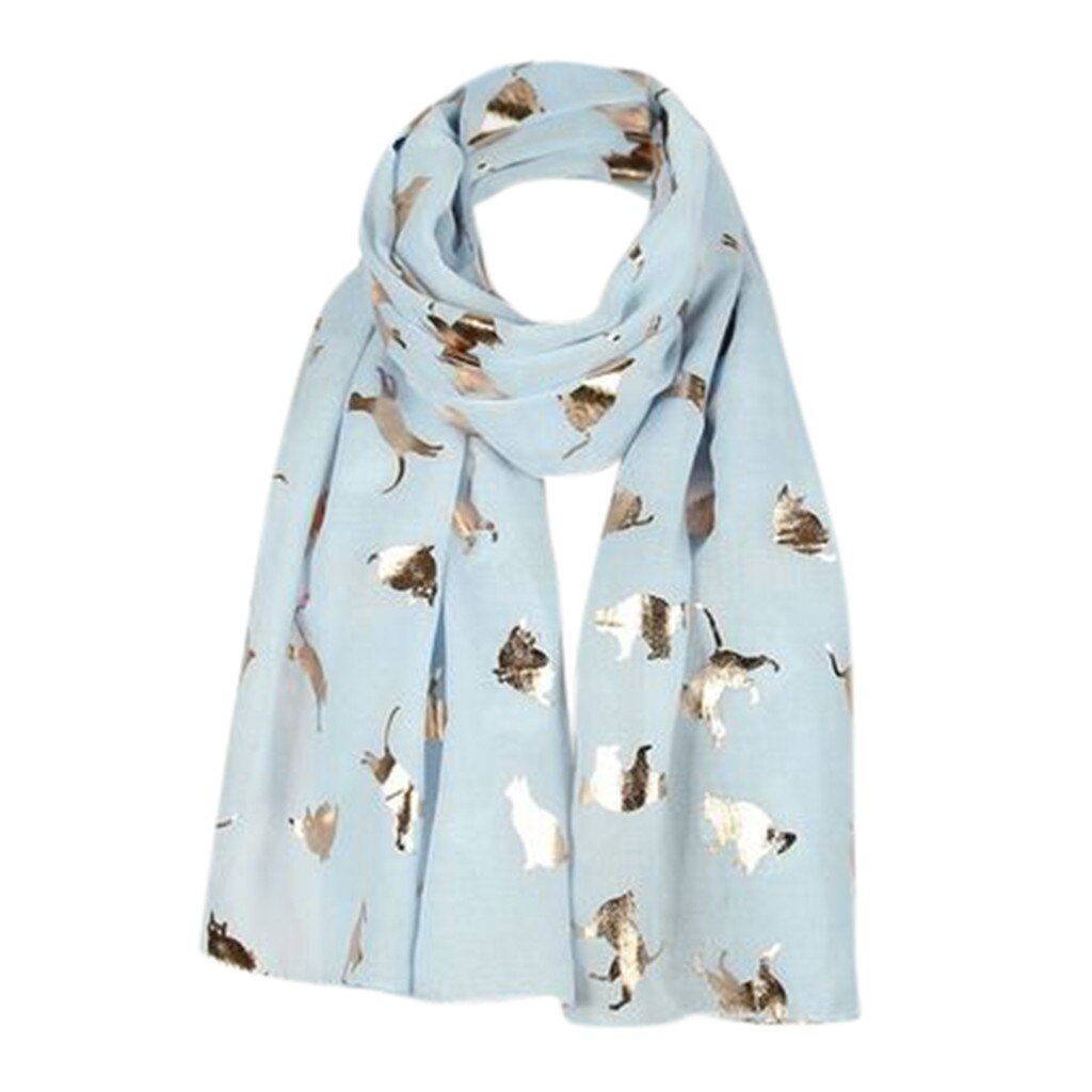 women scarf Women Star Moon Foil Printed Scarf Wrap Silk Shawl Travel Scarves foulard head scarves#11: F