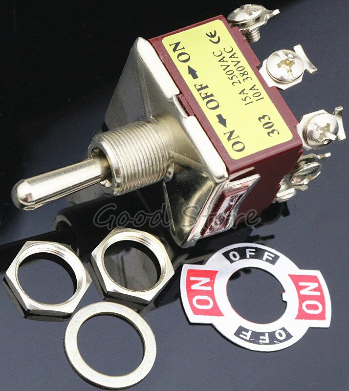 1PCS 12MM E-TEN303 9 pins 3 position 15A 250VAC 10A 380VAC double-throw toggle switch