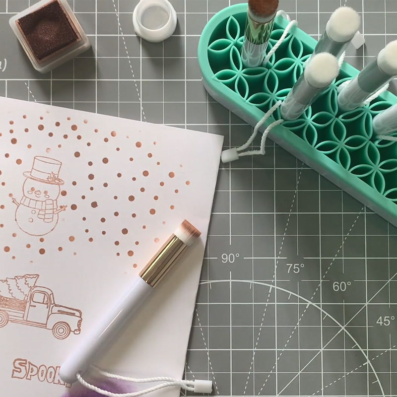 Juego de Mini brochas de mezcla útiles, estante para mezclar tinta, fácil, tarjetas de álbum de recortes, herramientas de mano para pintar,