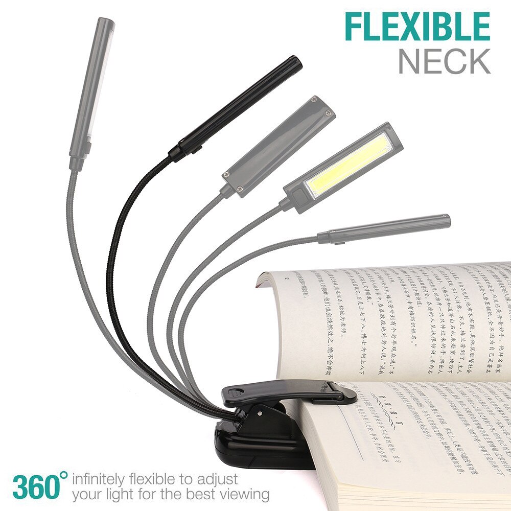 Reading Light (Single Light) Flexible USB Clip LED Light Reading Study Desk Light Rechargeable Boutique T5