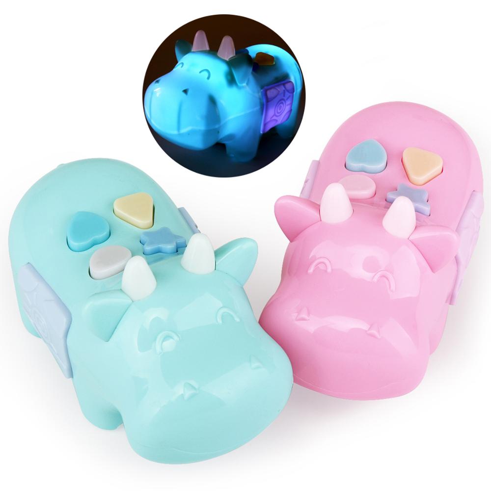 Baby rammelaar bed speelgoed engelse muziek mobiel voor kind cartoon nijlpaard leren kinderwagen educatie pasgeboren 0-12 maanden baby kind peuter